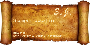 Stempel Jusztin névjegykártya